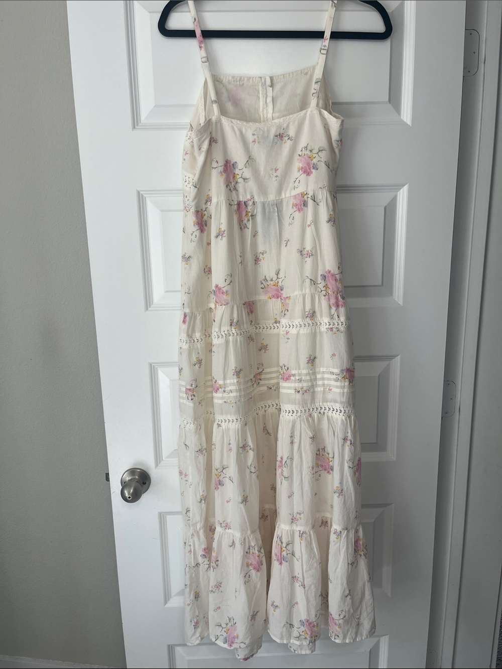 Universal Thread Cream Floral Maxi Dress with Pink Accents - Picture 3 of 3